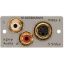 Kindermann 7444-531 snap-in esipaneel — 2x RCA ja 4-kontaktiline Mini-DIN