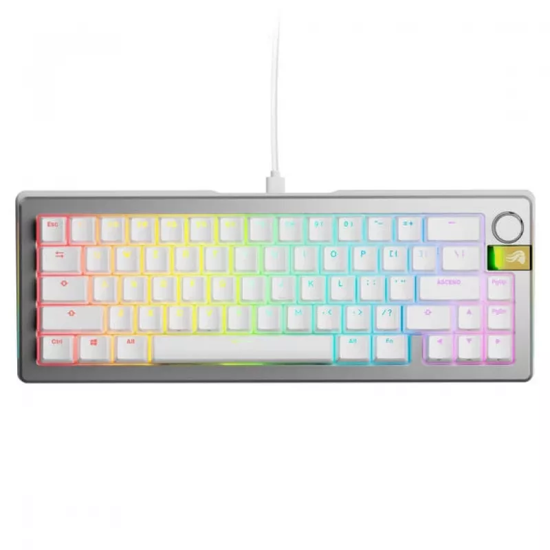 Mehaaniline mänguriklaviatuur GLORIOUS GMMK 3 Pro 65% eelmonteeritud ANSI US Fox HE lülititega, hõbedane
