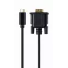 USB graafikaadapter Gembird A-CM-VGAM-01, USB-C VGA-le, 1920x1080, 0,15 m kaabel, must
