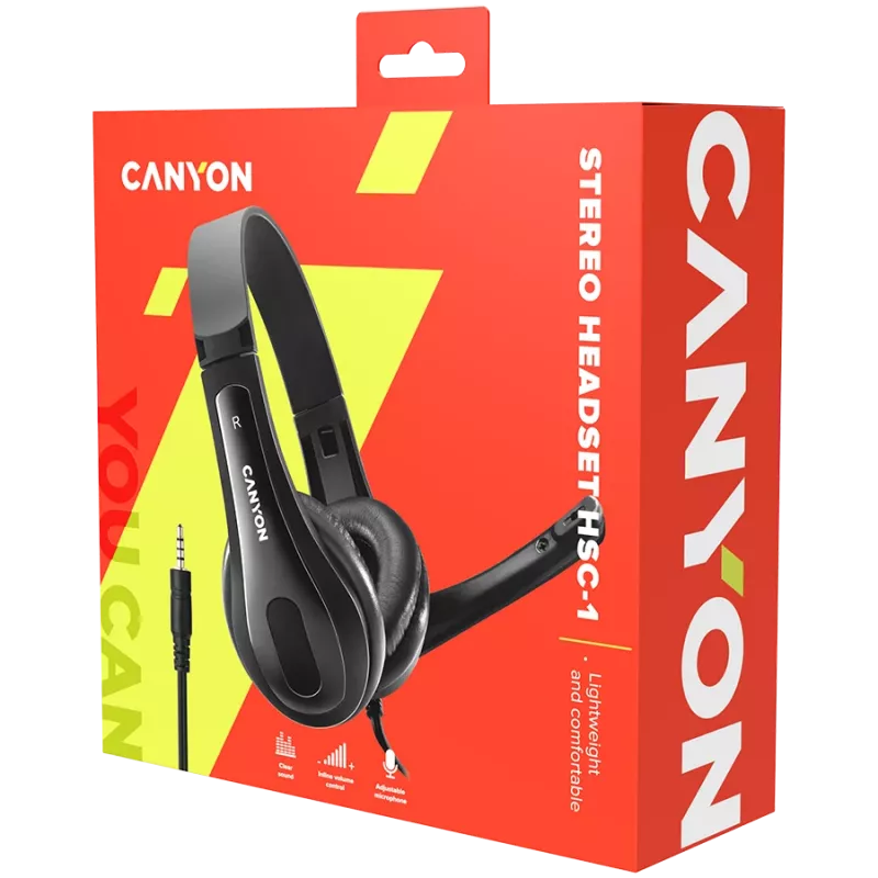 CANYON PC-peakomplekt HSC-1 PC Mic Flat 2m Must