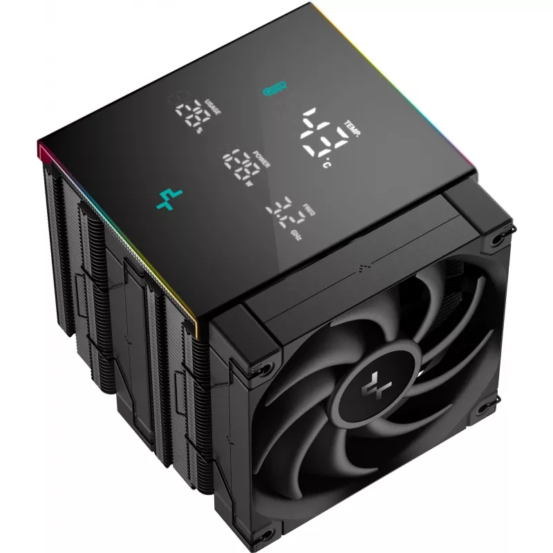 Protsessori õhujahuti DeepCool AK620 Digital PRO — 120 mm ventilaator, 1750 p/min, 25 dB, 12 V, sobib LGA1700/AM5, must