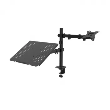 Akyga AK-MB-04 monitori lauakinnitus sülearvutialusega, 15-32 tolli, 2x 10 kg, VESA 75x75 / 100x100, must