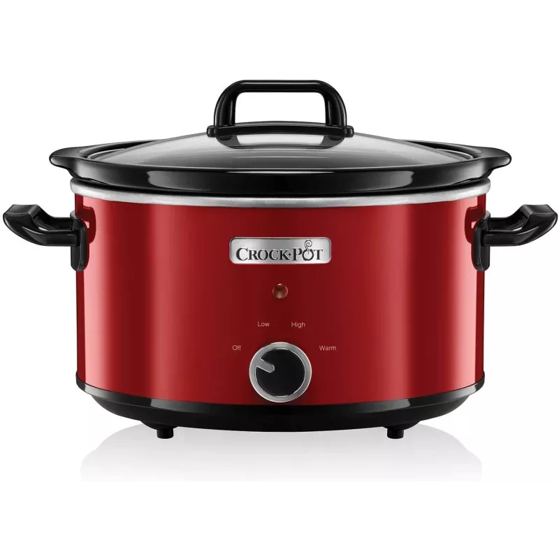 Aeglane pliit Crock-Pot SCV400RD 3,5 L keraamiline eemaldatav kauss, klaasist kaas, 2 kuumutusastet