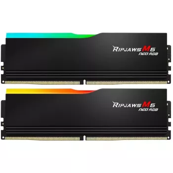 DIMM 64 GB DDR5-6000 (2x 32 GB) kahekomplekt, mälu must, F5-6000J3238G32GX2-RM5NRK, Ripjaws M5 Neo, AMD EXPO