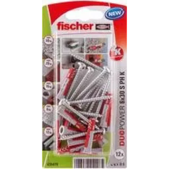 Fischer DuoPower 6 x 30 S PH K NV Seinapistik 30 mm 535479 1 komplekt (535479)