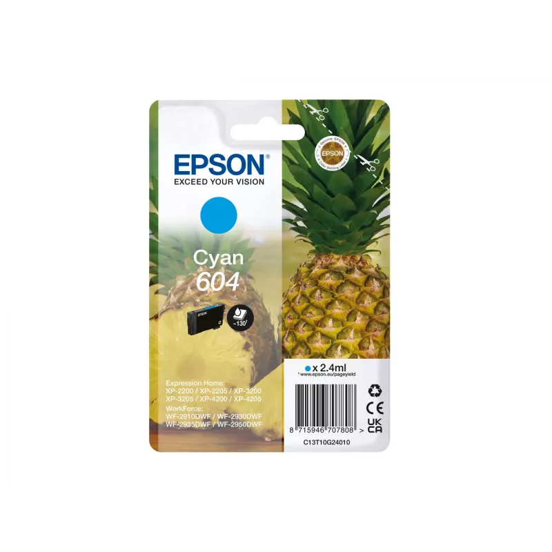 Epson 604 tindikassett 1 tk Originaal Standardmahuga Tsüaan