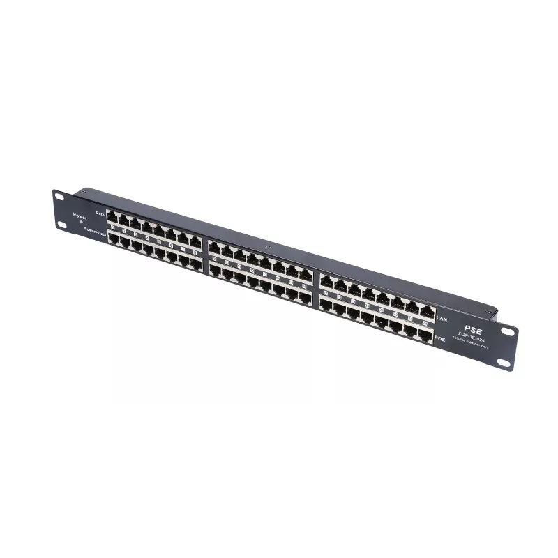 Extralink PoE-injektor 24 pordiga 24x 100 Mb/s RJ45, raami külge kinnitatav