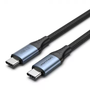 Vention USB4 Gen 3x2 USB-C to USB-C kaabel 1 m, 5A, alumiiniumsulam, puuvillpõiming