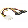 Sisemine toitekaabel DeLOCK 85237 0,2 m Molex pistikust 2 × SATA pistikusse