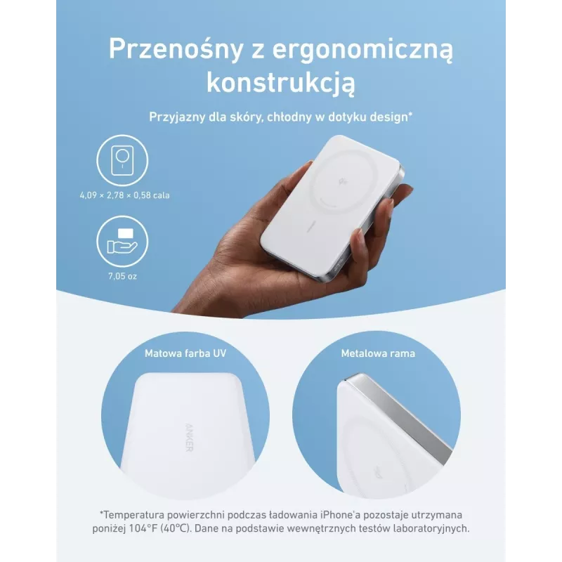 Anker MagGo Power Bank 10K Magnetiline Juhtmevaba Valge