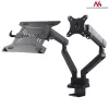 Monitor and Laptop Dual Desk Mount MACLEAN MC-813 for 17–32 inch screens, VESA 75x75/100x100