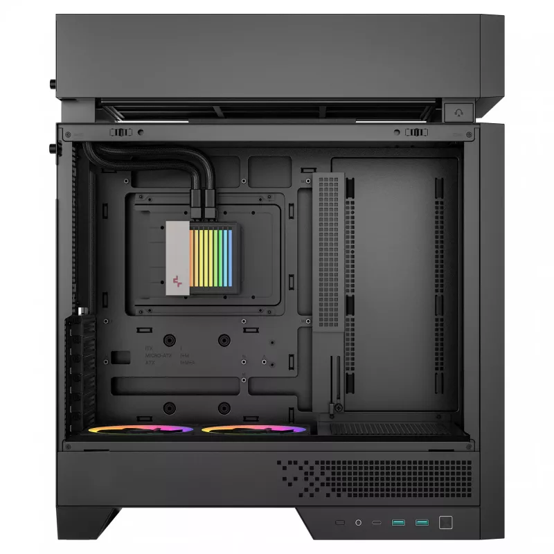 Lauaarvuti korpus DeepCool CL6600 Must — toetab ATX/PS2/SFX/SFX-L toiteplokke, 140 mm esiventilaatoreid, 120/140 mm üla- ja tagaventilaatoreid, 2,5/3,5 tolli draive