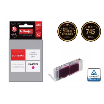Activejet ACC-551MN tindikassett (asendus Canon CLI-551M; Supreme; 15 ml; magenta)