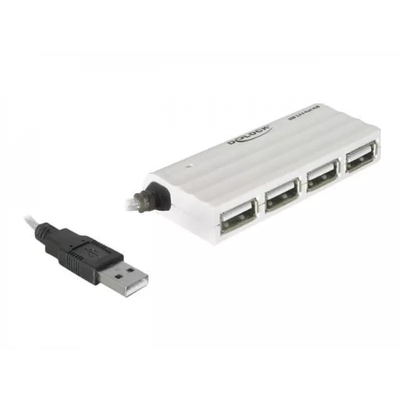 USB-jaotur DeLOCK 87445 4-pordiline väline 480 Mbit/s valge