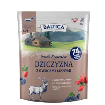BALTICA regionaalsed maitsed Väikestele tõugudele Hirveliha metsamarjadega - kuiv koeratoit - 1kg