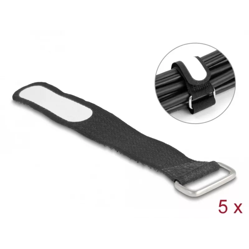Kaablisidemekinnitus DeLOCK 19603 Takjapaelaga must 127x20mm 5 tk