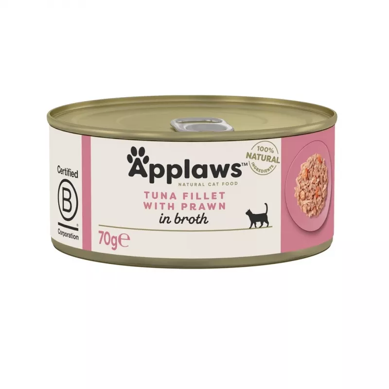 APPLAWS tuunikalafilee krevettidega puljongis - märg kassitoit - 70g