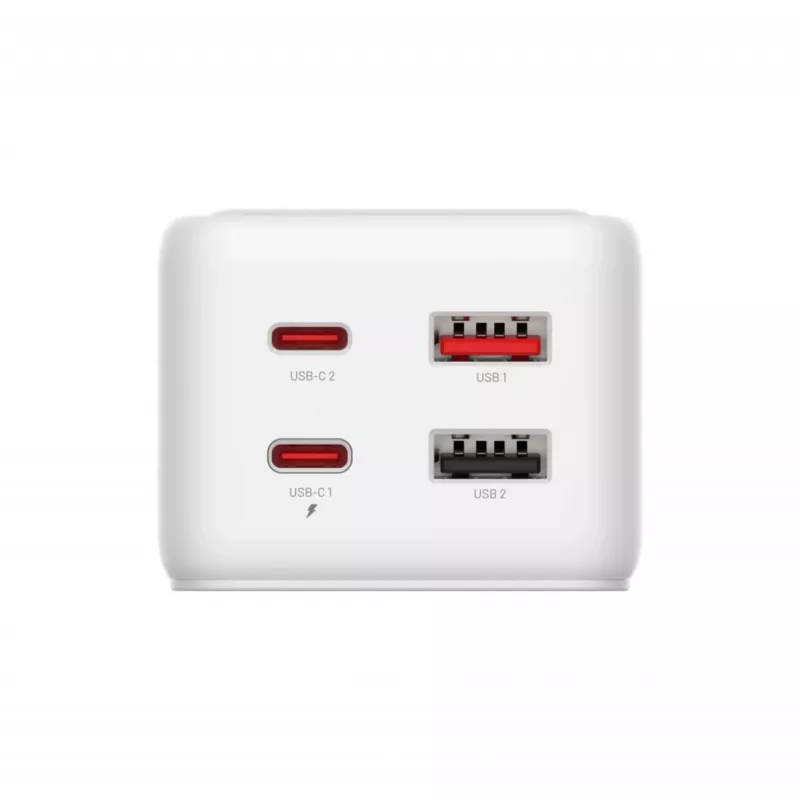 Toitepikendusadapter FIXED FIXCS65-1.5-WH 2× USB-C PD 65W ja 2× USB-A pordiga