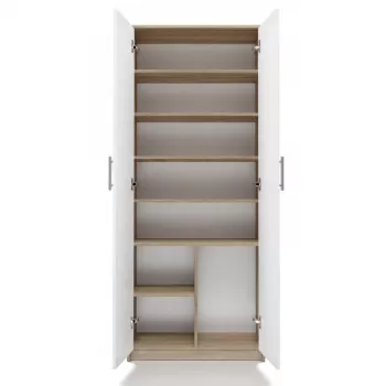 Dokumendikapp OLIV 2D 74x35x180 cm, sonoma tamm/valge