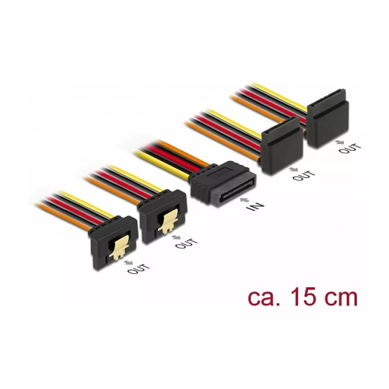Sisemine toitekaabel DeLOCK 60153 0,15 m 4 x SATA 15-kontaktiline
