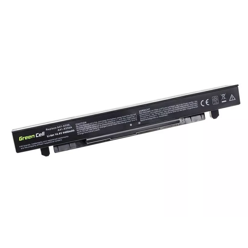 Sülearvuti aku roheline Cell AS68 ASUS A450 A550 R510 X550 seeriatele, Li-Ion 14,4V 4400mAh, 4 elementi, must