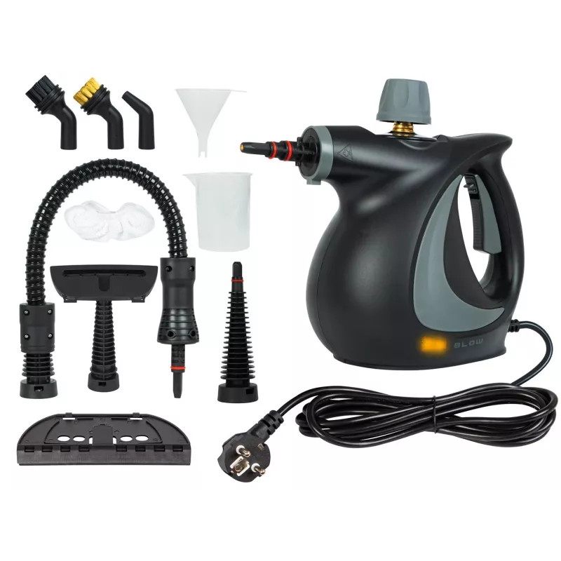 Kantav aurupuhasti BLOW PURE STEAM — 1050 W, 0,35 L paak, 3,2 baari, max 130 °C, sisaldab põranda- ja aknaotsikuid