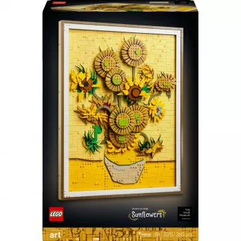 Seina mosaiigikomplekt LEGO Art Vincent van Gogh Päevalilled 3D mosaiigist seinakunstikomplekt 2615 tükiga 540×410×50 mm