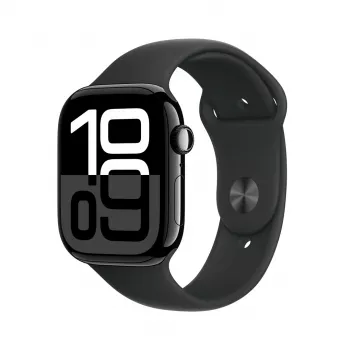 Apple Watch Series 10 GPS 46mm Jet Must Alumiiniumkorpus musta spordirihmaga - M/L
