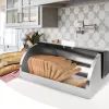 Lauapealne leivakarp Maestro MR-1676 Must — roostevaba teras, hingedega kaas, 385×255×190 mm