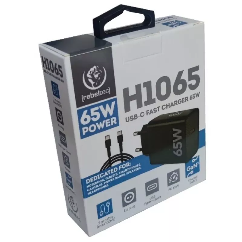 Kiirlaadija PD65W USB-C sülearvutitele, nutitelefonidele