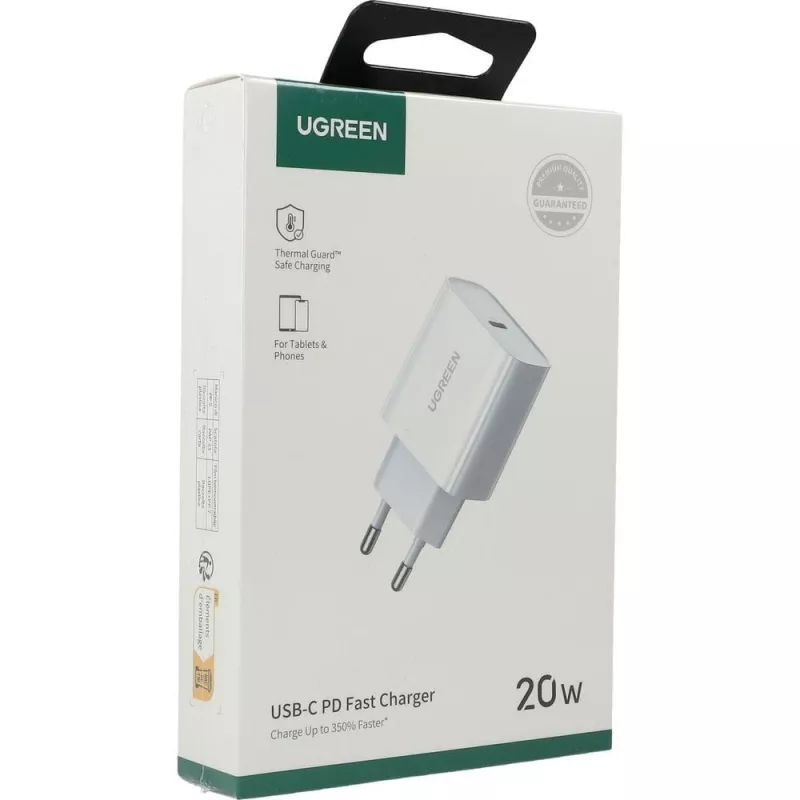 Ugreen USB Power Delivery 3.0 Quick Charge 4.0+ 20W 3A võrguadapter (valge)