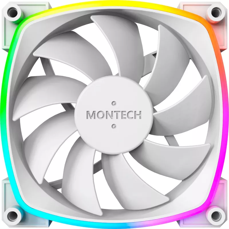 Montech AX120 120mm PWM ARGB korpuse ventilaatorid, 3 tk, valge