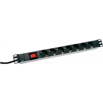 Pistikupesade rida DIGITUS DN-19 PDU-7S — 7 pistikupesa, 230 V, 0,48 m kaabel