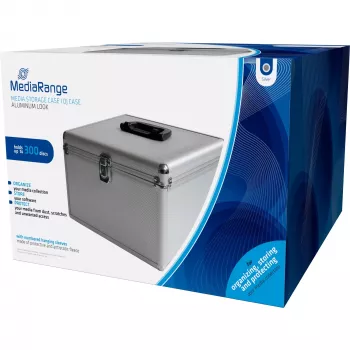 MEDIARANGE BOX76 - karbikorpus - 300 plaadile - Hõbedane - Flanell - Plast - Puit - 120 mm - Alumiinium