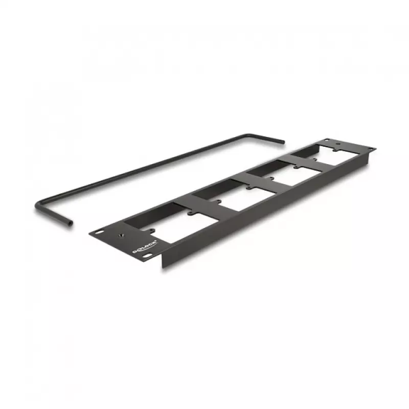 DeLOCK 88195 D-tüüpi 19-tolline patch-paneel 4 plaadiga, 16 porti, 2U, must