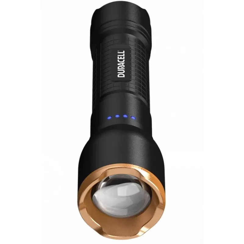 Taskulamp Duracell DF2500R — must, käeshoitav laetav taskulamp