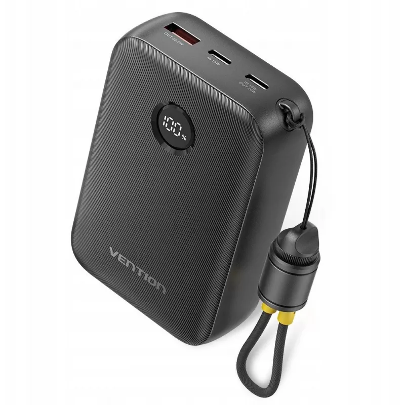 Kaasaskantav laadija Vention FKBB0-C 20000mAh akupank, 1x USB-A + 2x USB-C, must