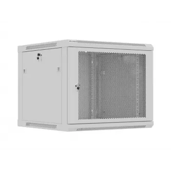 Seinale paigaldatav 19-tolline püstkapp LANBERG 9U 600x600 mm hall perforeeritud uksega