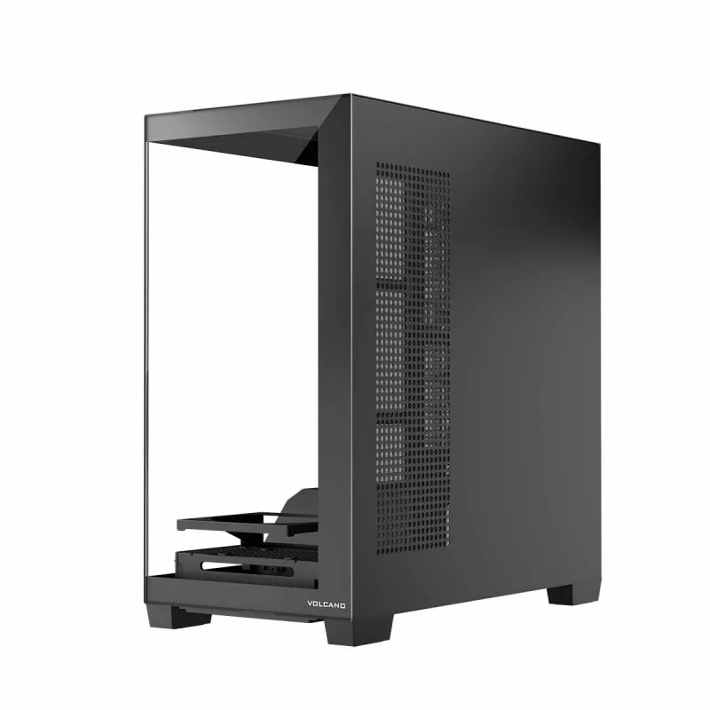 PC korpus MODECOM Volcano Stellar NF ATX miditorn, karastatud klaas, must, toetab ATX/micro ATX, GPU kuni 420mm, CPU jahuti 175mm