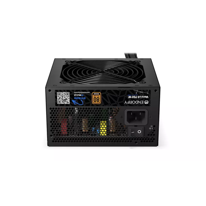Toiteplokk ENDORFY Vero L6 750 W, 24-kontaktiline ATX, 80 PLUS Bronze, 120 mm ventilaator, must