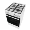 Vabalt seisev gaasipliit ahjuga Gorenje GG5A10WFFM — 4 põletiga pliidiplaat, 70 l ahi, emailitud pealispind, valge