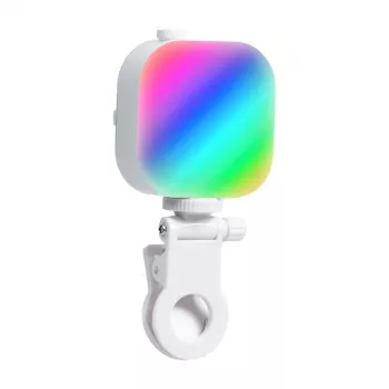 Telesin Ice Cube selfie-tuli koos telefonihoidjaga P5-BGD-03 — kompaktne LED-täitevalgus ja reguleeritav telefonihoidik