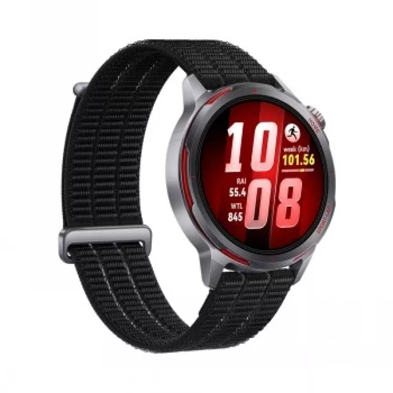 Nutikell HUAWEI GT Runner 2 — 1,32 tolli (3,35 cm) AMOLED 466×466, titaanist korpus, GPS, fluor elastomeerist must rihm