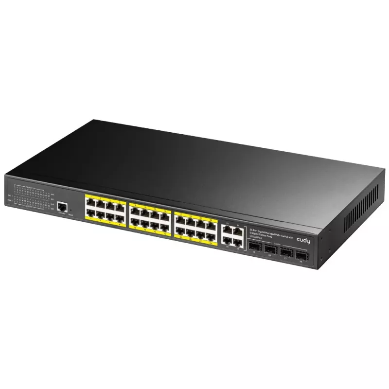 Hallatav kommutaator Cudy GS2028PS4 L2 Gigabit Ethernet 24 porti PoE 1U must
