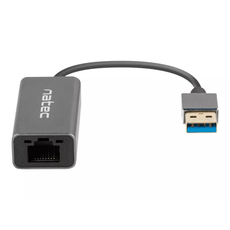USB jaotur NATEC Cricket USB 3.2 Gen 1 Type-A RJ-45 Ethernetiga 1000 Mbit/s, alumiiniumkorpus, must