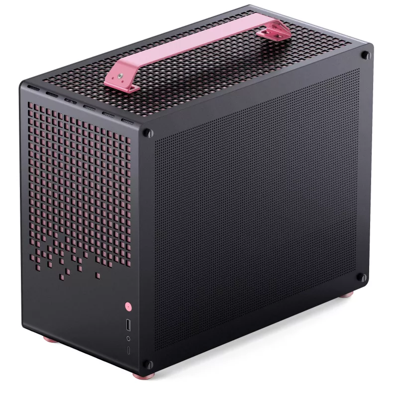 Jonsplus MATX Handle Case Z20 Must-Pink – Mini/Mikro/Flex-ATX korpus kandekäepidemega