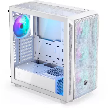 Endorfy Arx 700 ARGB PC-korpus, Midi-Torn, ATX, karastatud klaas - koos 4x 140-mm-ARGB-ventilaatoriga, valge (EY2A017)