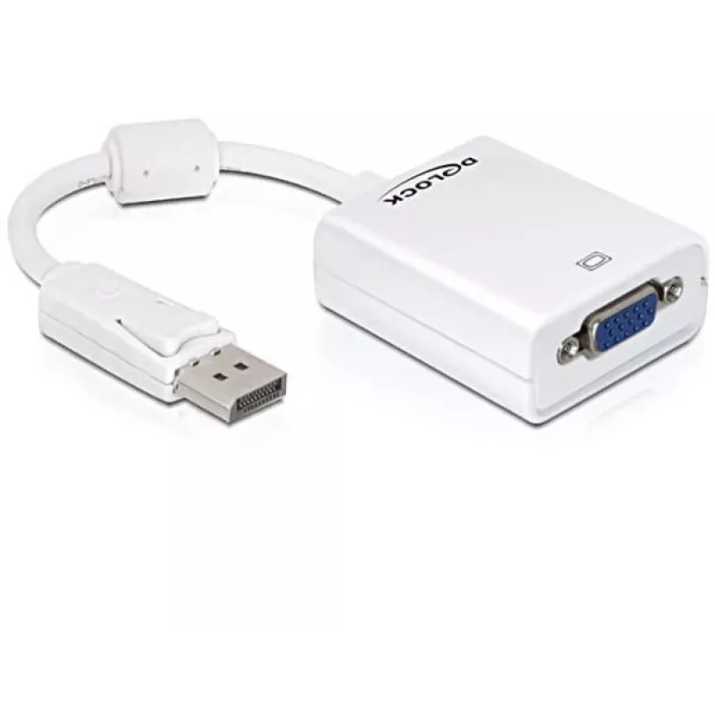Video Kaabliadapter DeLOCK 61766 0.125m VGA DisplayPort Valge