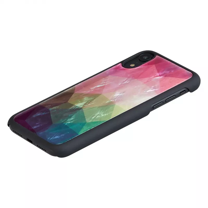 Nutitelefoni ümbris iKins iPhone XR-ile — vee-lillemustriga, must