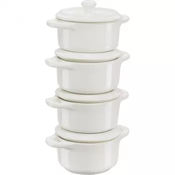 Staub Mini Cocotte Set 4-piece Round, Keramik, Ivory-Valge (1009383)